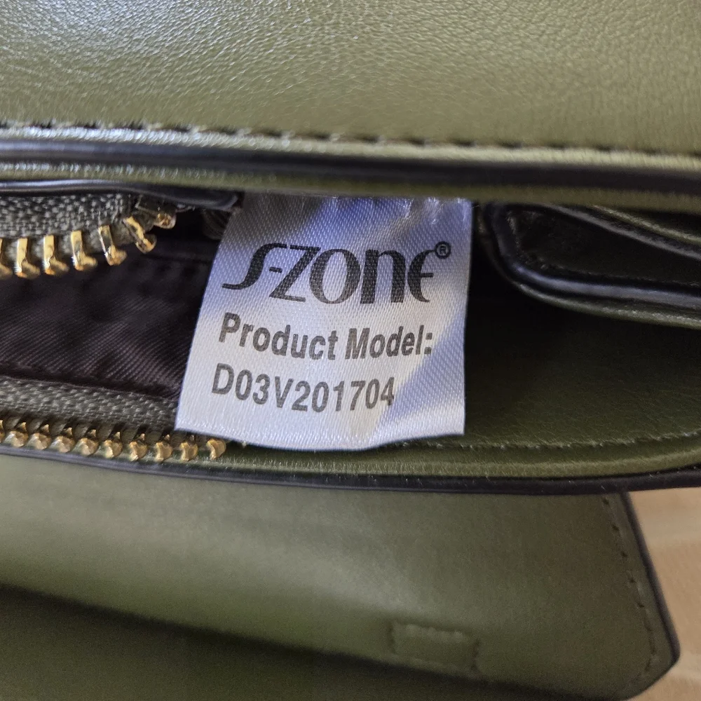 SZone Leather Olive Green Shoulder Bag!